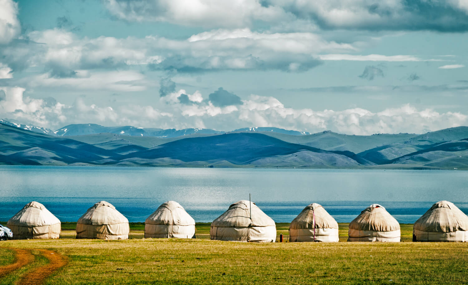 Scenic view of Kyrgyzstan landscape